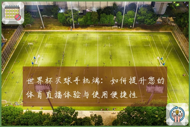 世界杯买球手机端：如何提升您的体育直播体验与使用便捷性